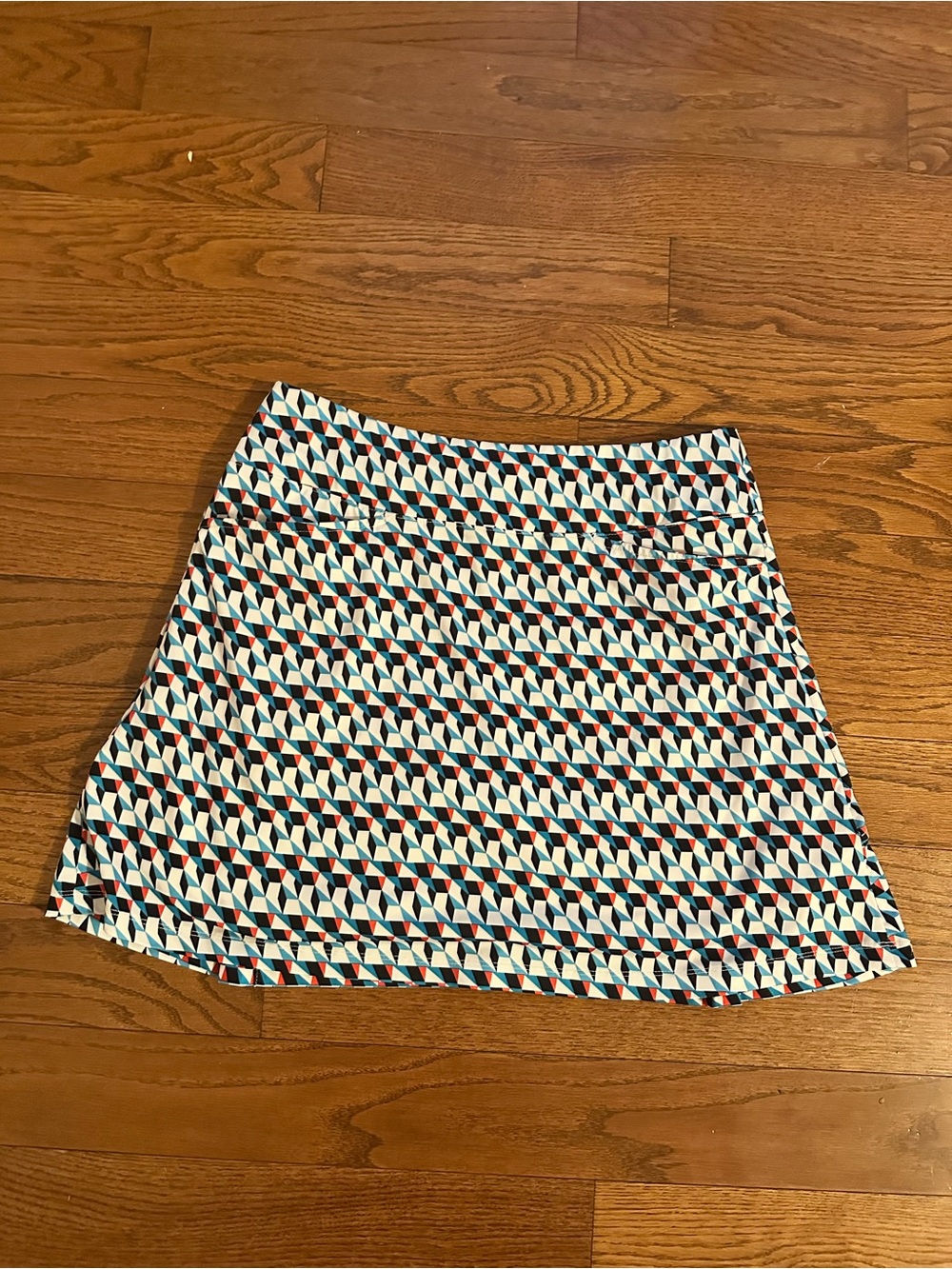 Tail White Label Women’s Geometric Blue Red Stretch Pull On Tennis Golf Skort M